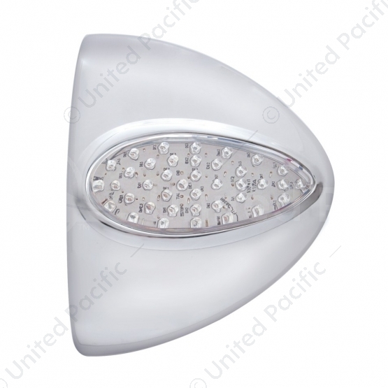39 LED Teardrop Headlight Turn Signal Light Cover For Peterbilt - Amber LED/Clear Lens