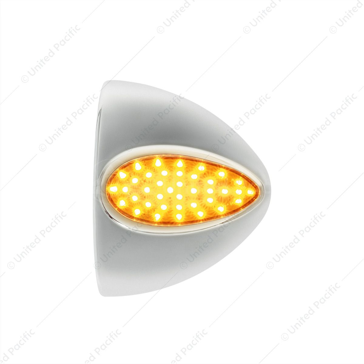 39 LED Teardrop Headlight Turn Signal Light Cover For Peterbilt - Amber LED/Clear Lens