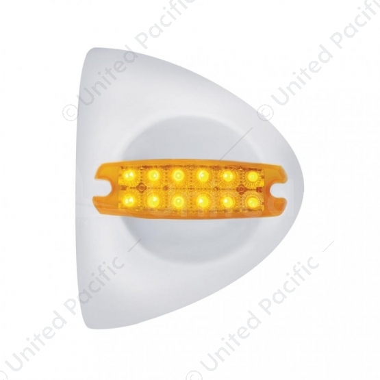 12 LED Reflector Headlight Turn Signal Light Cover - Amber LED/Amber Lens