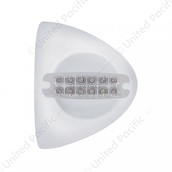 12 LED Reflector Headlight Turn Signal Light Cover - Amber LED/Clear Lens