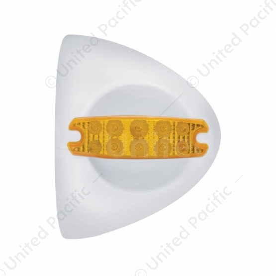 10 LED Reflector Headlight Turn Signal Light Cover - Amber LED/Amber Lens
