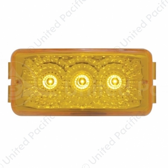 3 LED Reflector Light (Clearance/Marker) - Amber LED/Amber Lens