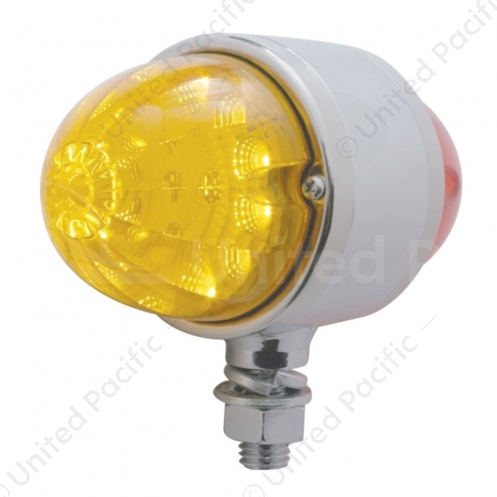 34 LED Reflector Watermelon Double Face Light - Amber & Red LED/Amber & Red Lens