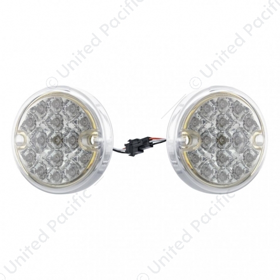 30 LED 3" Dual Function Reflector Double Face Light Kit - Amber & Red LED/Clear Lens