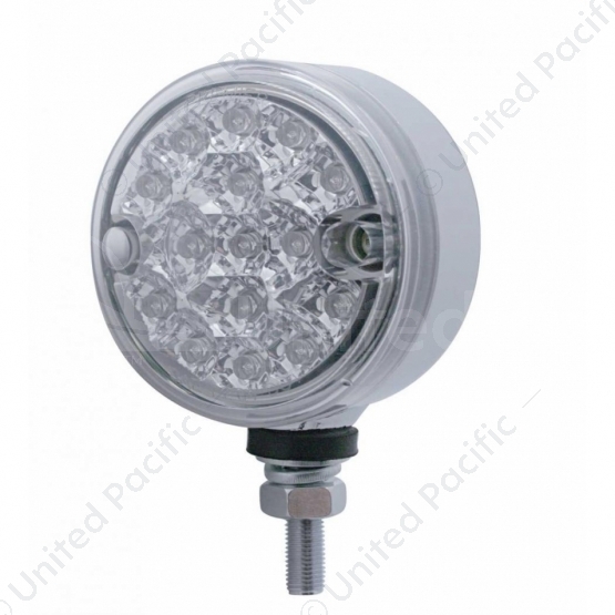 15 LED 3" Reflector Single Face Light - Red LED/Clear Lens