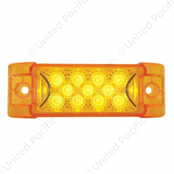 13 LED Reflector Rectangular Light (Clearance/Marker) - Amber LED/Amber Lens