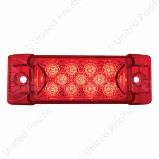 13 LED Reflector Rectangular Light (Clearance/Marker) - Red LED/Red Lens