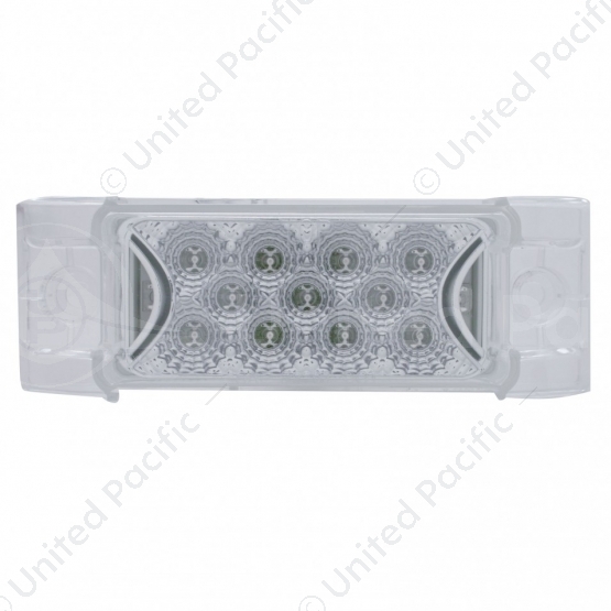 13 LED Reflector Rectangular Light (Clearance/Marker) - Red LED/Clear Lens