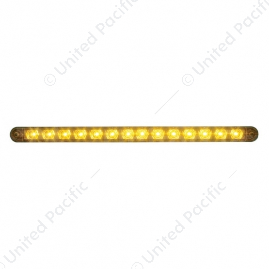 14 LED 12" Turn Signal Light Bar With Bezel - Amber LED/Amber Lens