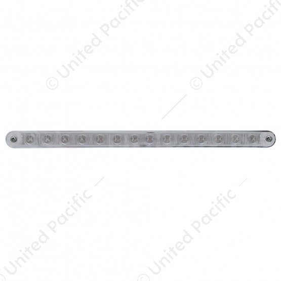 14 LED 12" Turn Signal Light Bar With Bezel - Amber LED/Clear Lens