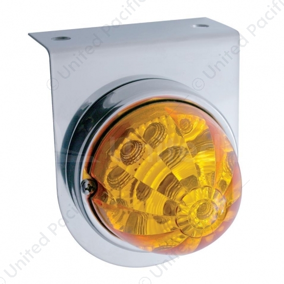Stainless Light Bracket With 17 LED Watermelon Reflector Light - Amber LED/Amber Lens