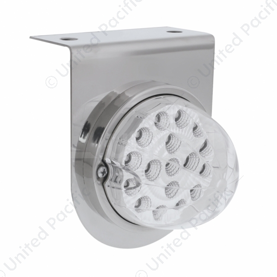 Stainless Light Bracket With 17 LED Dual Function Clear Reflector Light - Clear Lens