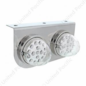 Stainless Light Bracket With 2X 17 LED Dual Function Clear Reflector Lights