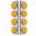 SS Front Air Cleaner Bracket W/8X 17 Amber LED Refl. Watermelon Lights & SS Bezels For Peterbilt-Amb