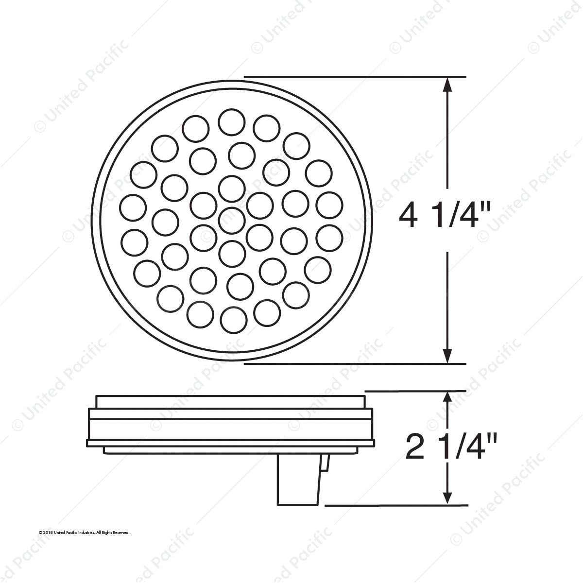 36 LED 4" Round Light (Stop, Turn & Tail) - Red/Clear Lens (Bulk)