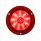 10 LED 4" Round Reflex Flange Mount Light (Stop, Turn & Tail) - Red LED/Red Lens (Bulk)