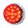 17 LED Dual Function Watermelon Clear Reflector Flush Mount Kit With Low Profile Bezel -Red LED & Le
