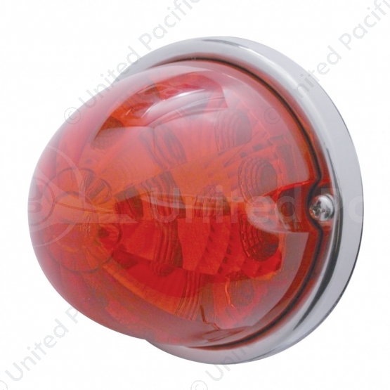 17 LED Reflector Watermelon Flush Mount Kit With Low Profile Bezel - Red LED/Red Lens