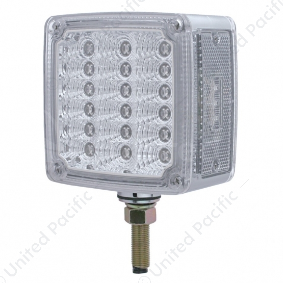 39 LED Reflector Double Face Turn Signal Light (Driver) - Amber & Red LED/Clear Lens