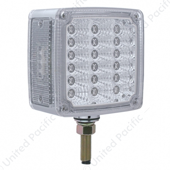 39 LED Reflector Double Face Turn Signal Light (Passenger) - Amber & Red LED/Clear Lens