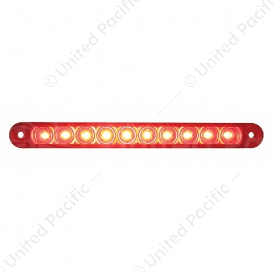 10 LED 6-1/2" Light Bar Only (Stop, Turn & Tail) - Red LED/Red Lens (Bulk)