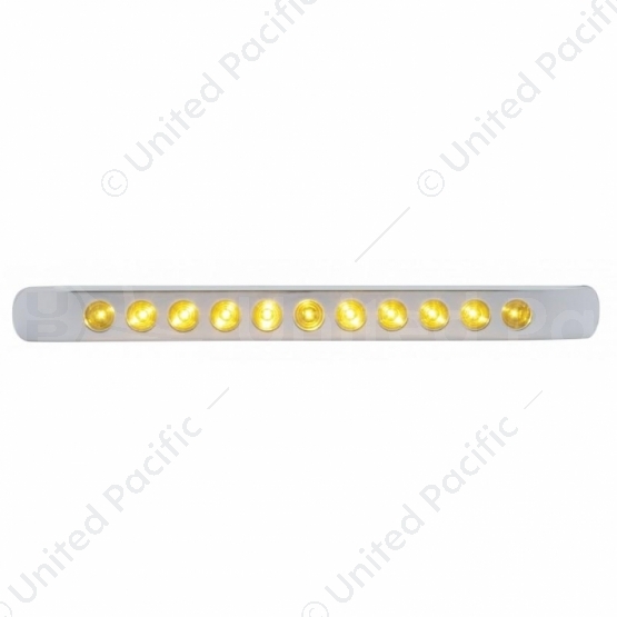 11 LED 17" Turn Signal Light Bar With Bezel - Amber LED/Amber Lens