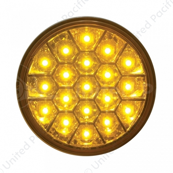 19 LED 4" Reflector Turn Signal Light - Amber LED/Amber Lens
