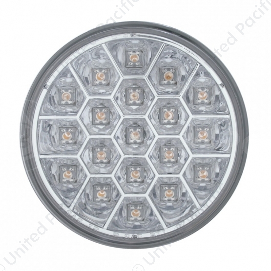 19 LED 4" Reflector Turn Signal Light - Amber LED/Clear Lens