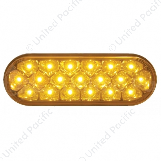 19 LED 6" Oval Reflector Turn Signal Light - Amber LED/Amber Lens