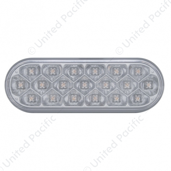 19 LED 6" Oval Reflector Light (Stop, Turn & Tail) - Red LED/Clear Lens