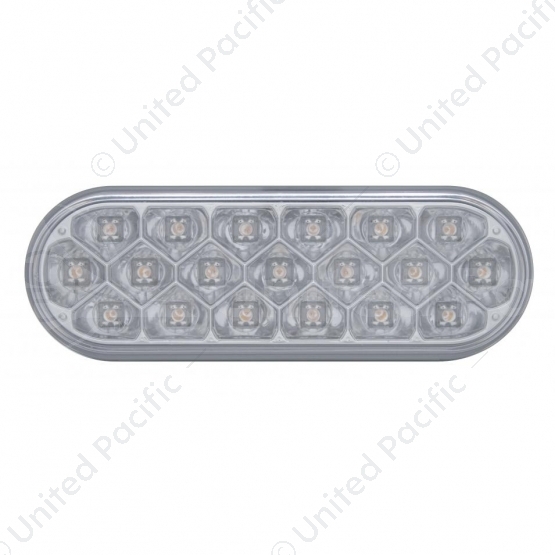 19 LED 6" Oval Reflector Turn Signal Light - Amber LED/Clear Lens