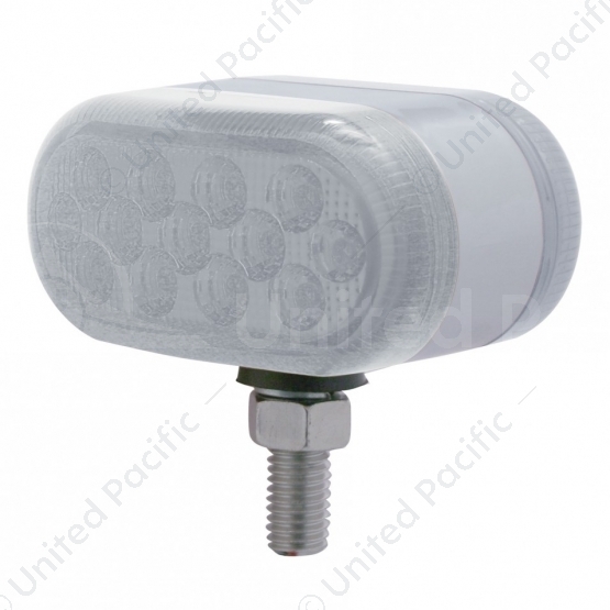 26 LED Dual Function Reflector Double Face Oval Light - Amber & Red LED/Clear Lens