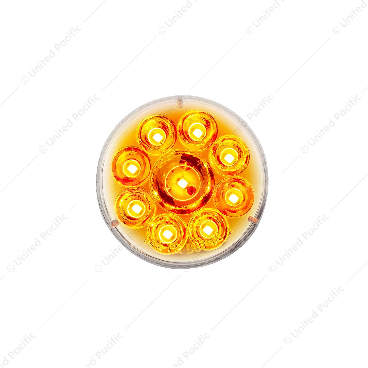 9 LED 2.5" Round Pure Reflector Light (Clearance/Marker) - Amber LED/Clear Lens
