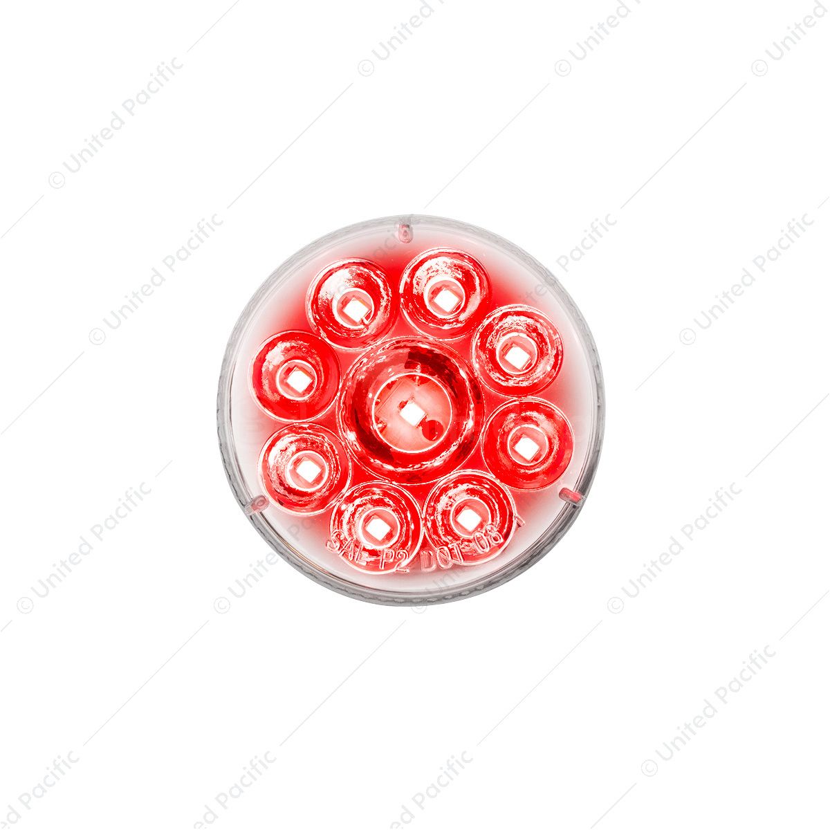 9 LED 2.5" Round Pure Reflector Light (Clearance/Marker) - Red LED/Clear Lens