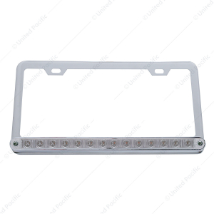 License Plate Frame With 14 LED 12" Light Bar - Chrome
