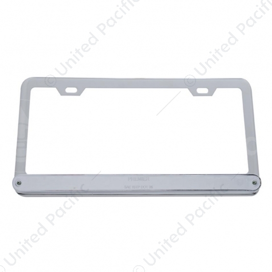 Chrome License Plate Frame With 14 LED 12" Light Bar - Red LED/Chrome Lens