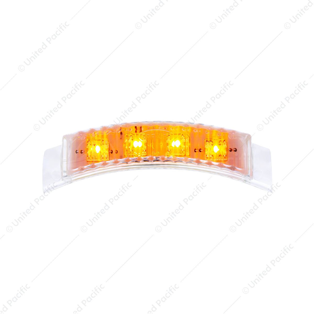 4 LED Dual Function Headlight Turn Signal Light - Amber LED/Clear Lens (Bulk)