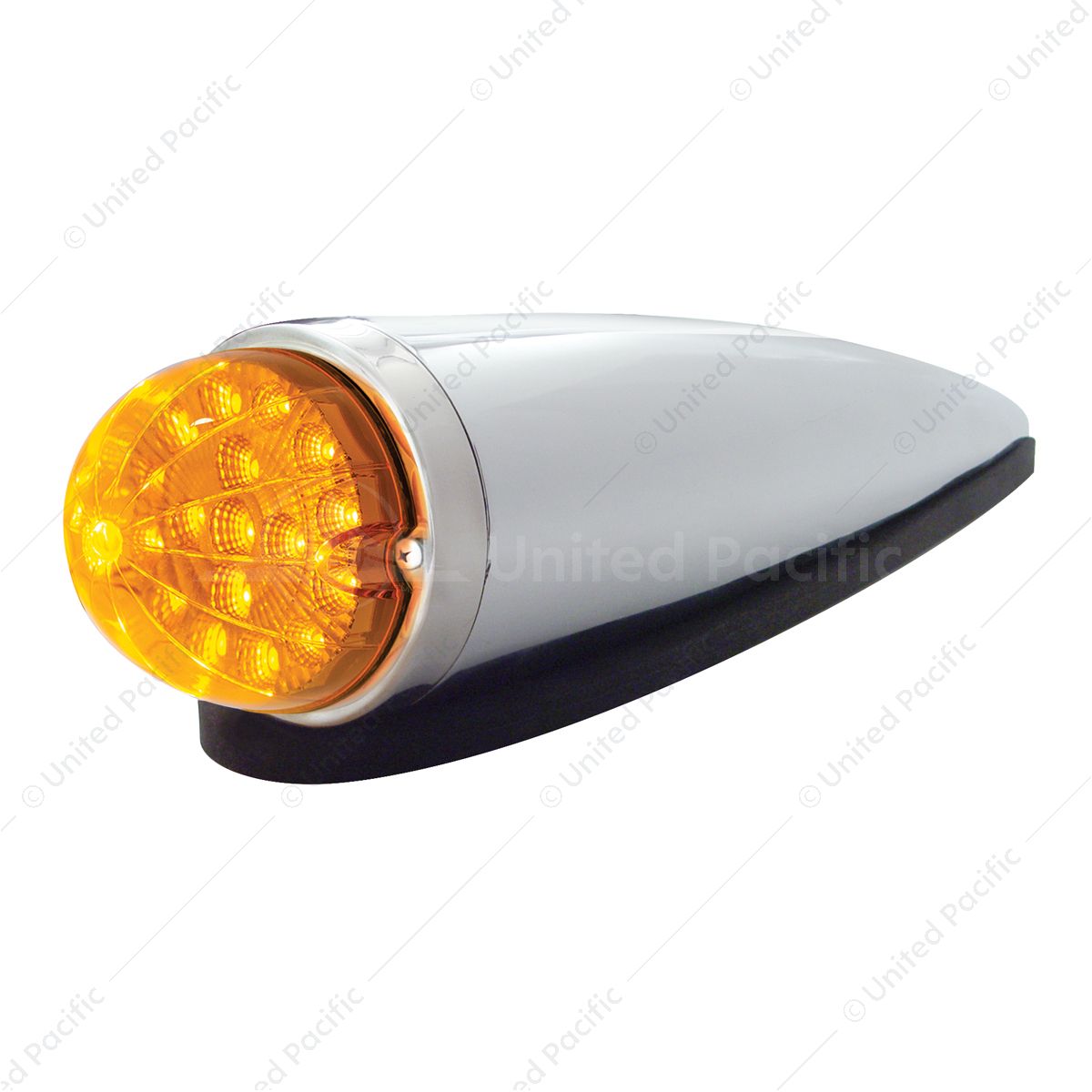 17 LED Dual Function Watermelon Clear Reflector Cab Light Kit - Amber LED/Amber Lens