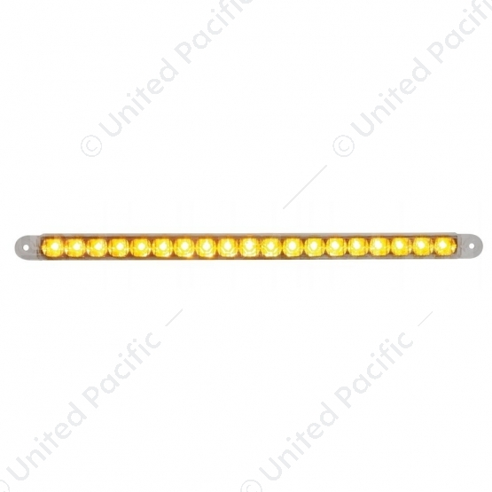 19 LED 12" Reflector Turn Signal Light Bar - Amber LED/Clear Lens