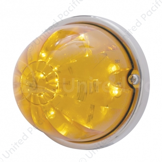 17 LED Dual Function Watermelon Flush Mount Kit With Low Profile Bezel - Amber LED/Amber Lens
