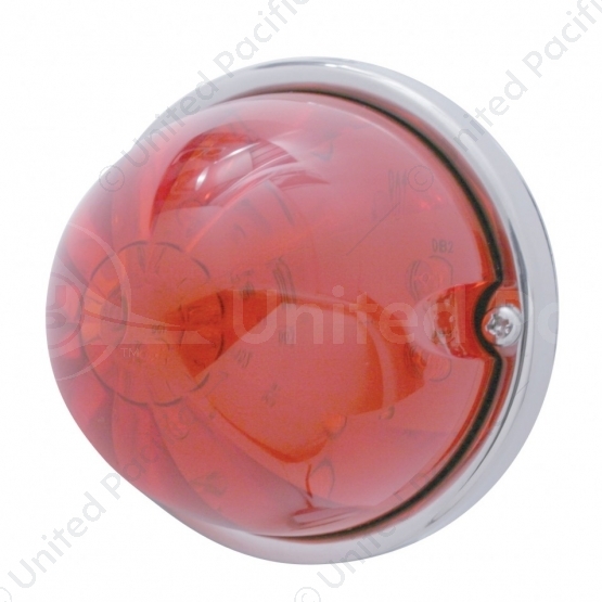 17 LED Dual Function Watermelon Flush Mount Kit With Low Profile Bezel - Red LED/Red Lens