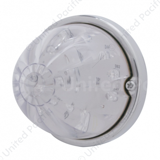 17 LED Dual Function Watermelon Flush Mount Kit With Low Profile Bezel - Red LED/Clear Lens