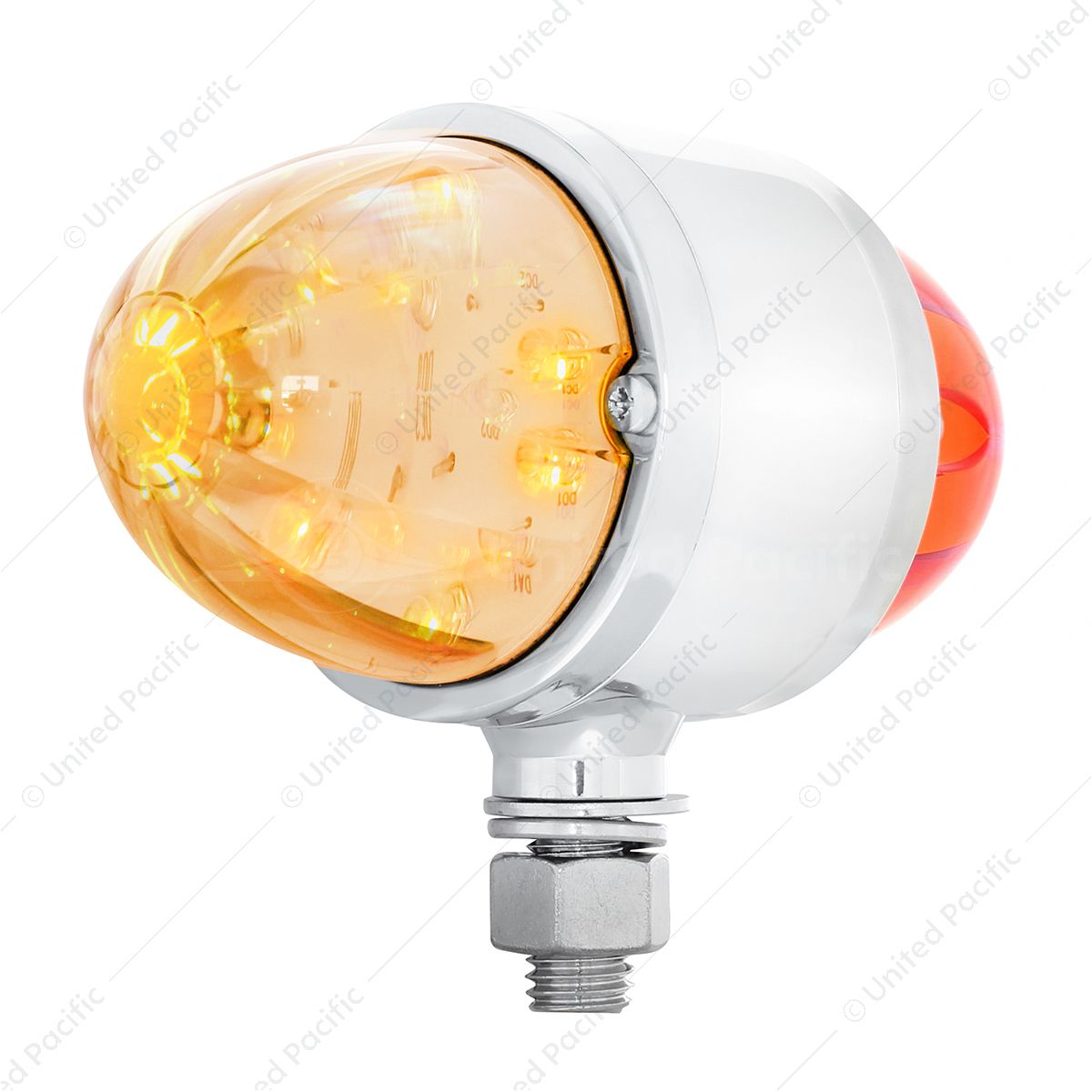 34 LED Dual Function Watermelon Double Face Light - Amber & Red LED/Clear Lens