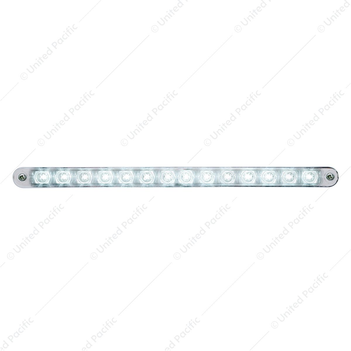 14 LED 12" Auxiliary strip Light With Bezel - White LED/Clear Lens
