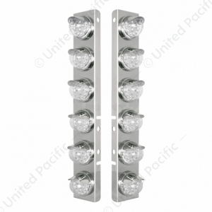 Stainless Front Air Cleaner Bracket With 12X 17 LED Clear Style Reflector Lights For Peterbilt
