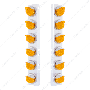 SS Front Air Cleaner Bracket With 12X 17 LED Dual Function Clear Style Reflector Lights For Peterbil