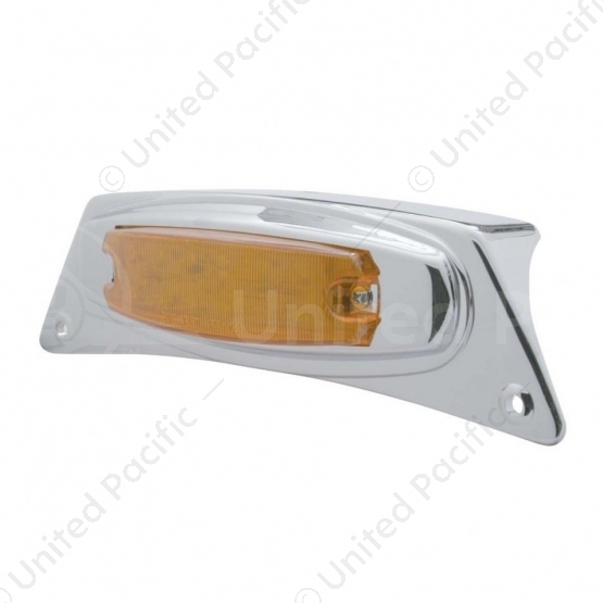 Chrome Fender Light Bracket With 12 LED Light - Amber LED/Amber Lens