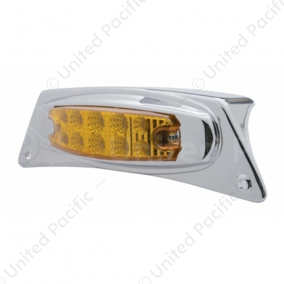 Chrome Fender Light Bracket With 10 LED Reflector Light - Amber LED/Amber Lens