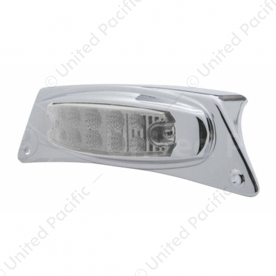 Chrome Fender Light Bracket With 10 LED Reflector Light - Amber LED/Clear Lens