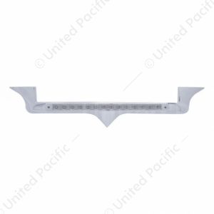 Chrome Hood Emblem Trim With 14 LED Light Bar For Kenworth - Amber LED/Clear Lens